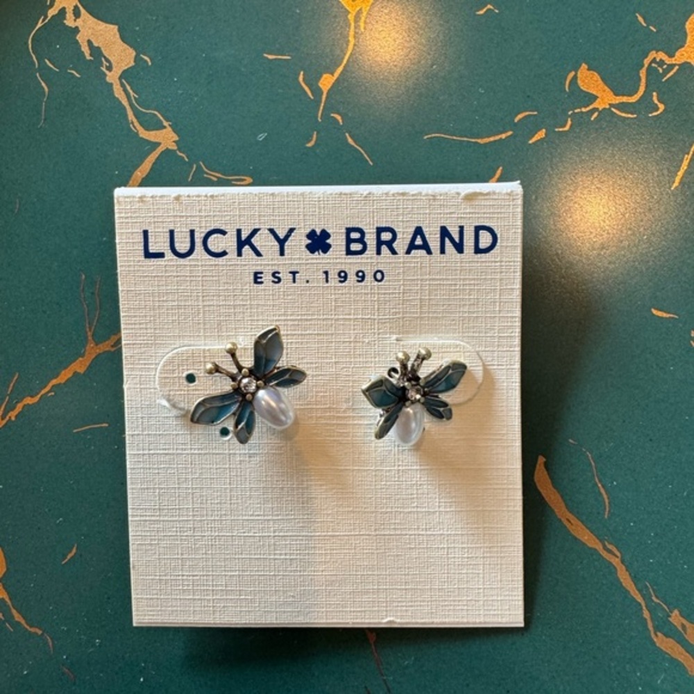 Lucky Brand Bee Blue Floral Earrings